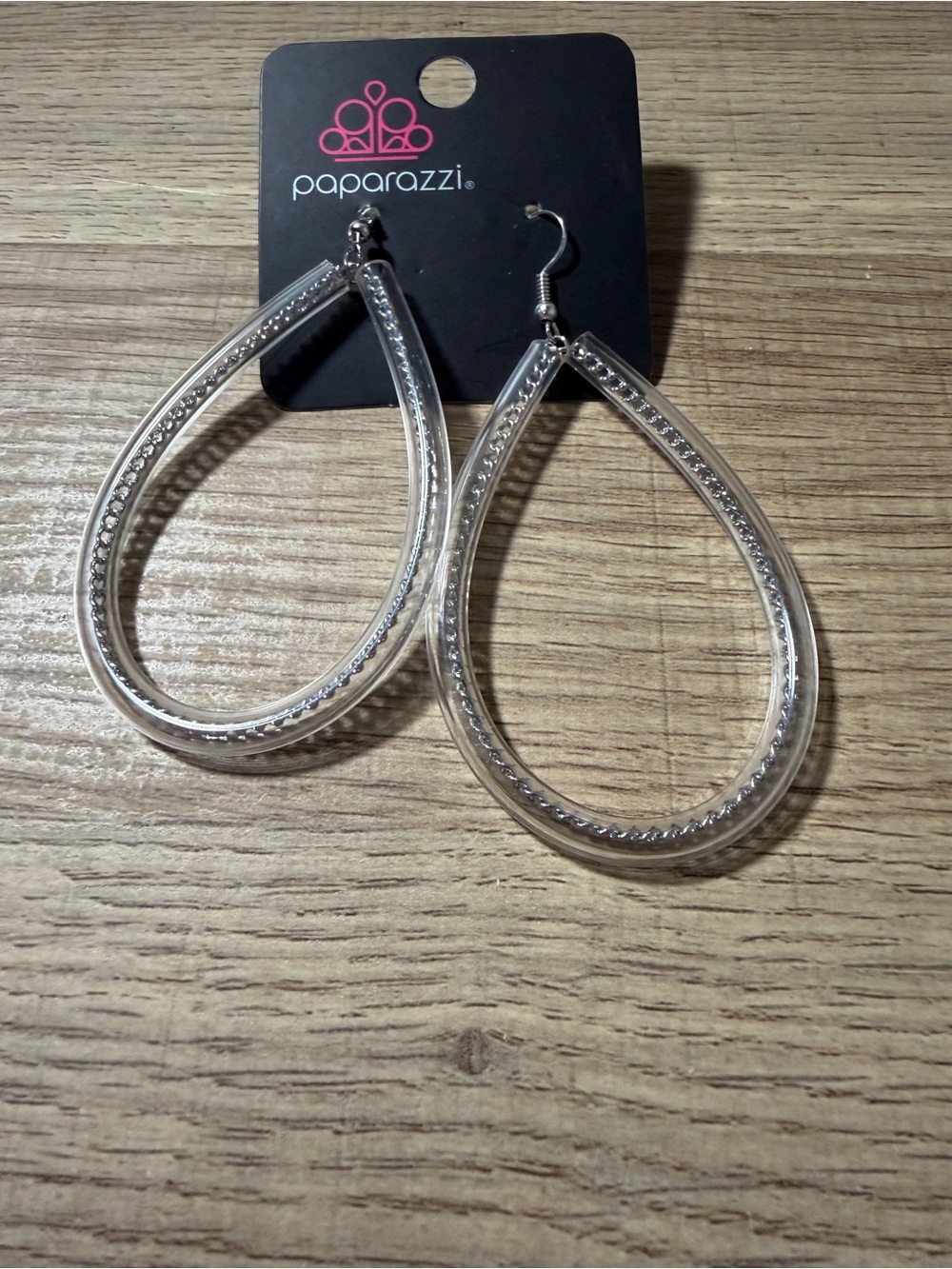 paparazzi Silver Teardrop Double Hoop Earrings